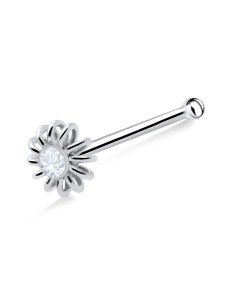 Gerbera Flower Shaped Silver Bone Nose Stud NSKD-10